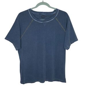 AG Adriano Goldschmied T-Shirt Men M Blue Grunge Vintage Wash Tee Distressed NEW